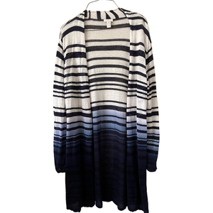 Chico‎ size 2 blue white open front stripe